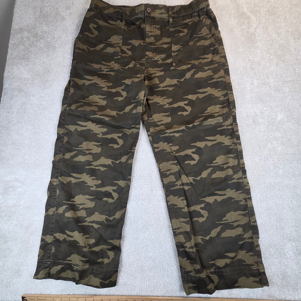 American Eagle Ex-Boyfriend Camo Utility Pants Green XL Stretch Straight Leg